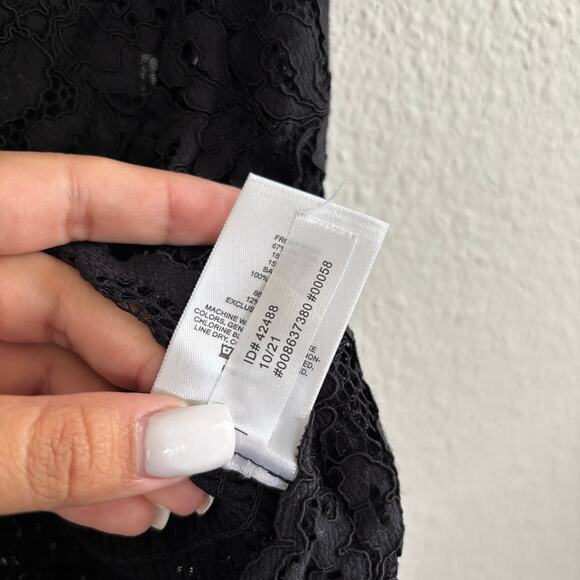 Express Black Full Lace Spaghetti Strap Crop Top Women's Size Medium - Picture 5 of 7